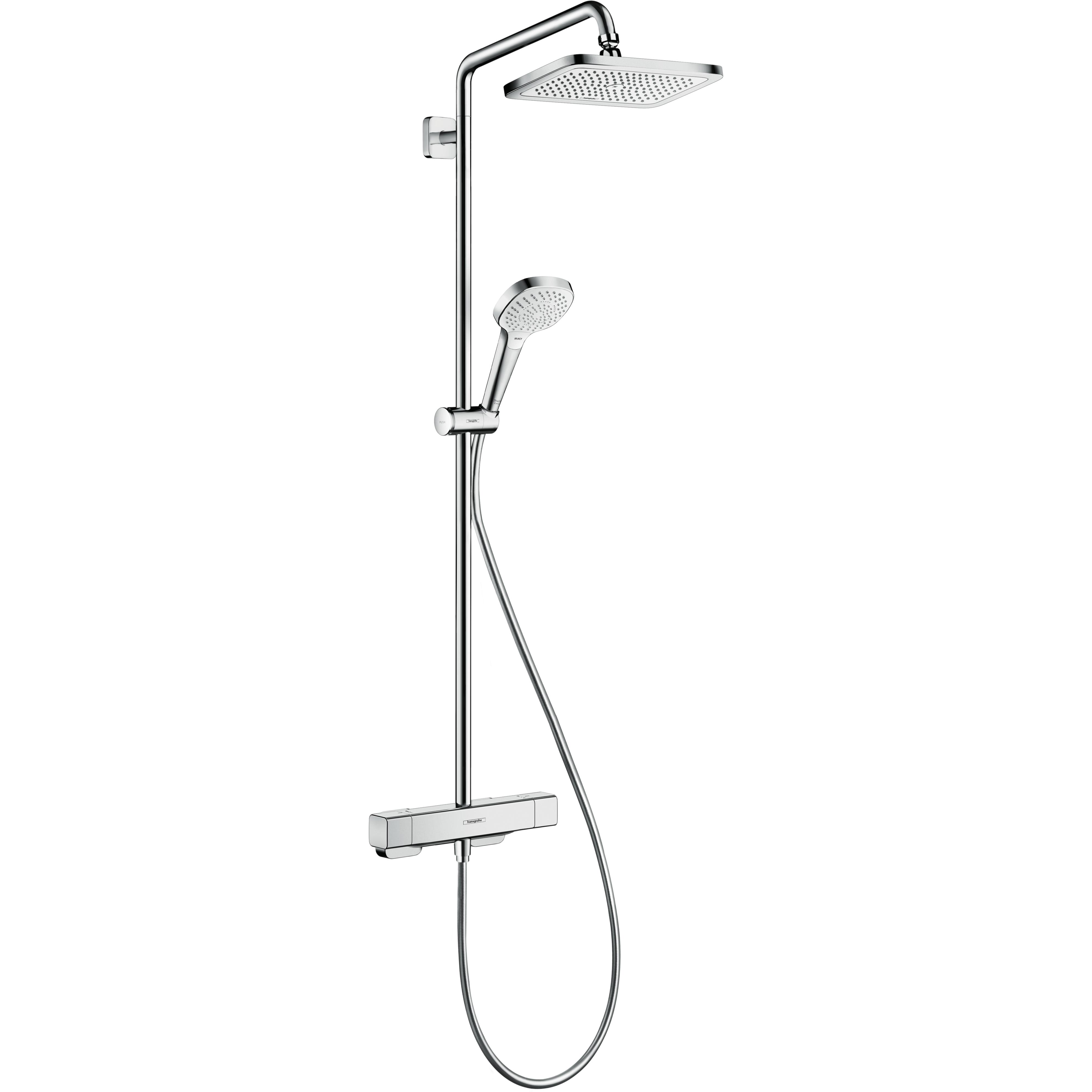 Croma E Showerpipe 280 1jet med termostat 150cc, Uten EcoSmart