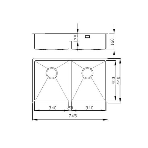 Kjøkkenvask Nordic Tech Radius 80 K X Nikkel