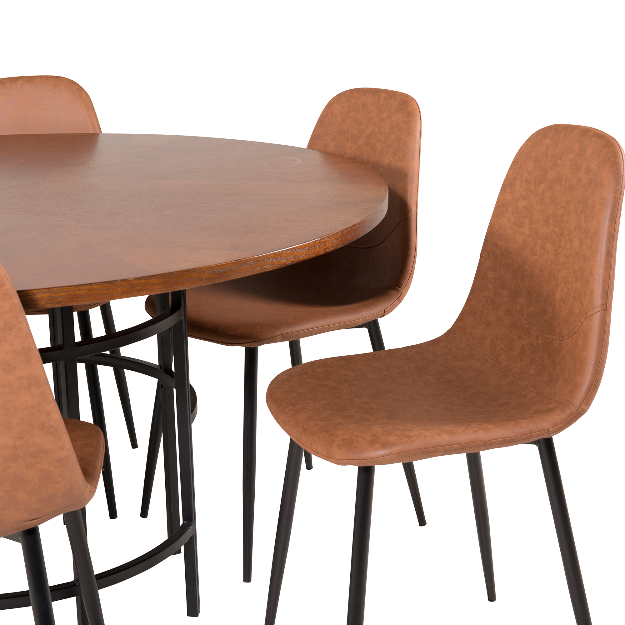 Spisegruppe furniture/fashion Copenhagen med 6 Pobbie Kunstlær Stoler