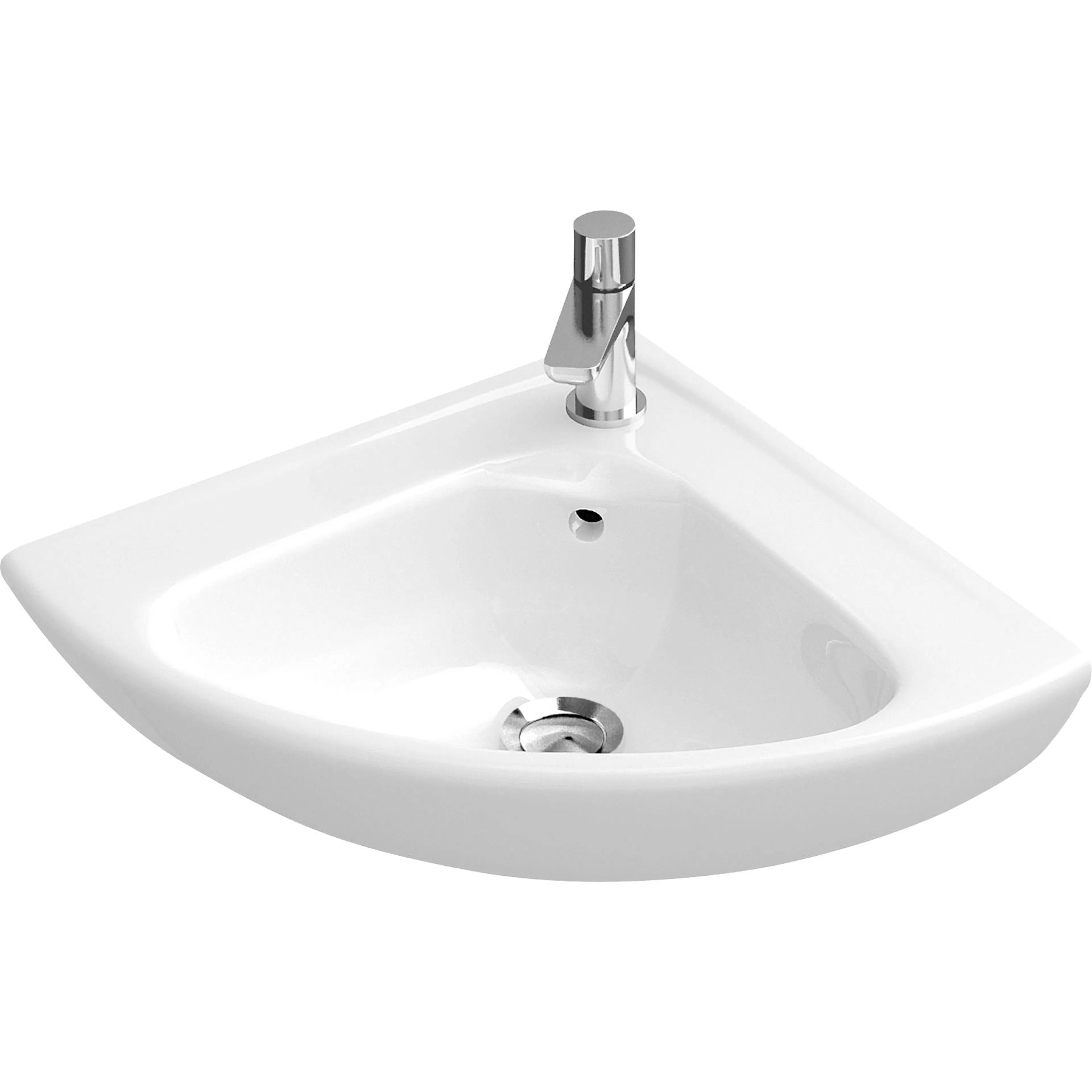 Tvättställ Villeroy & Boch O.novo 415 mm Vit Alpin CeramicPlus, för Enhålsblandare