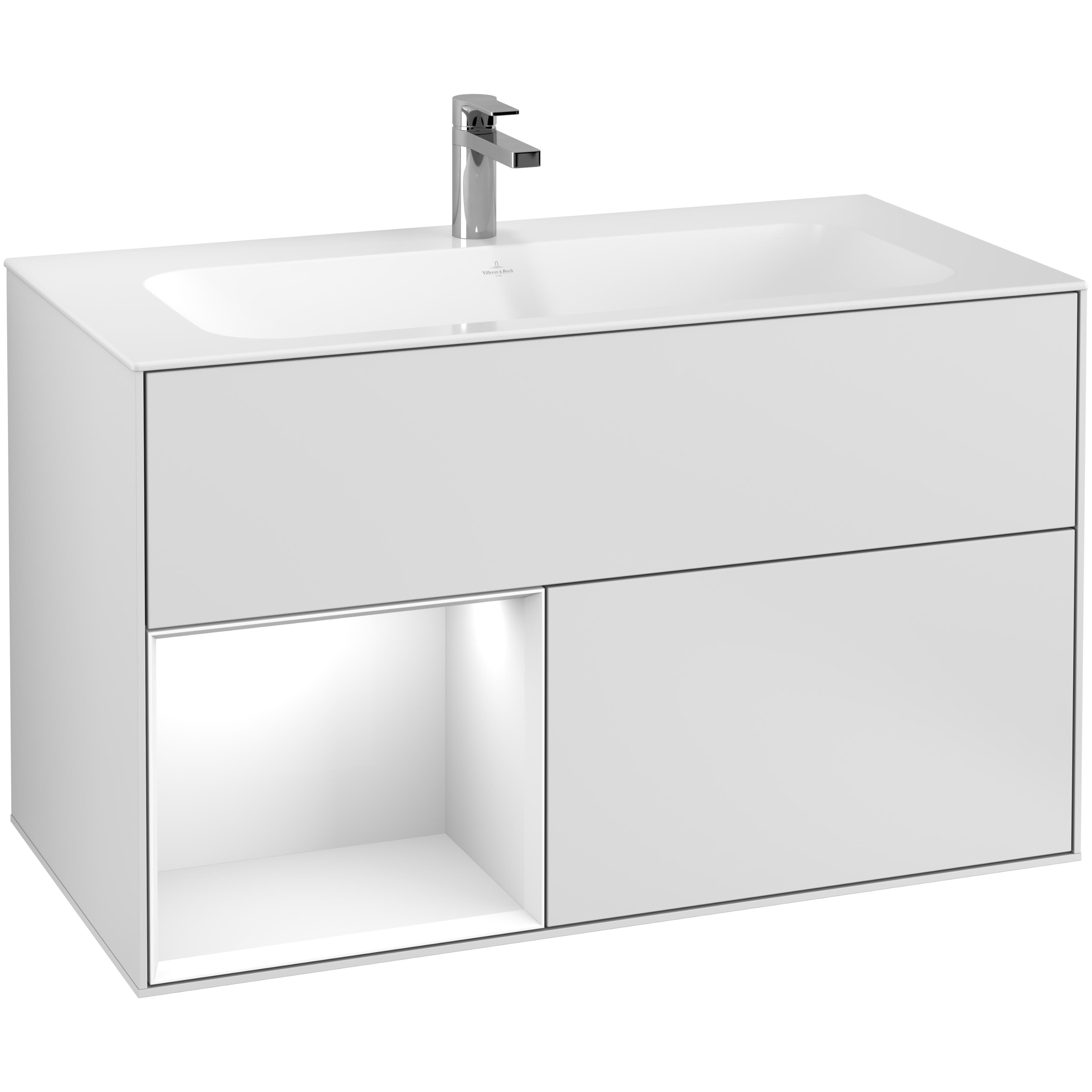 Tvättställsskåp Villeroy & Boch Finion med 2 Lådor och Hylla för Inbyggt Tvättställ | badrum - badrumsmobler - tvattstallsskap-och-kommod | KakelKungen