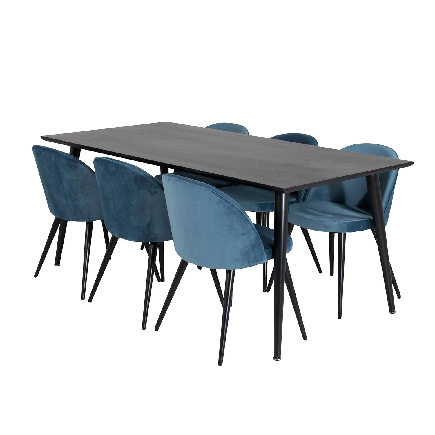Spisegruppe Venture Home Dipp med 6 Velvet Stoler