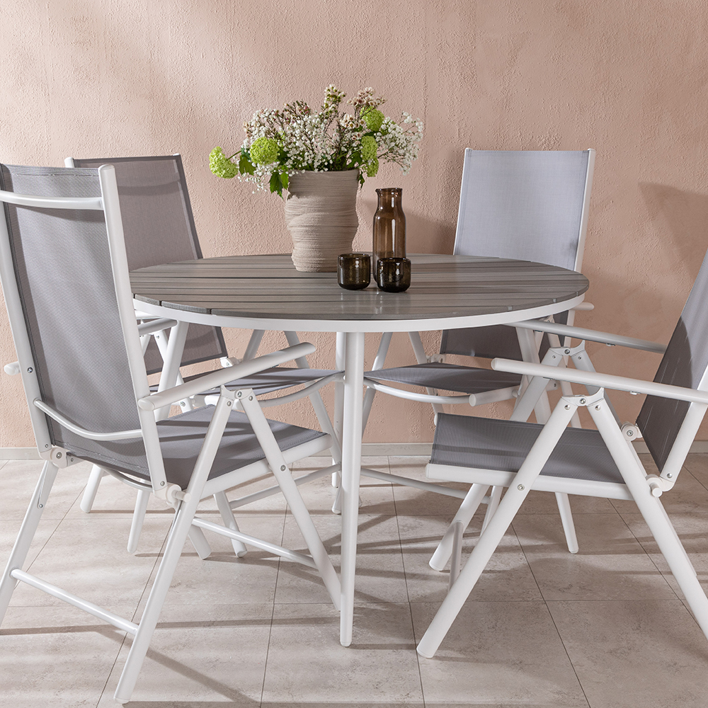 Spisegruppe Venture Home Break Ø120 cm med 4 Break Stoler