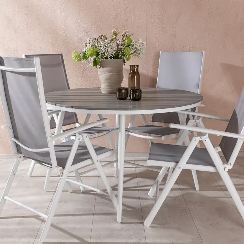 Spisegruppe Venture Home Break Ø120 cm med 4 Break Stoler