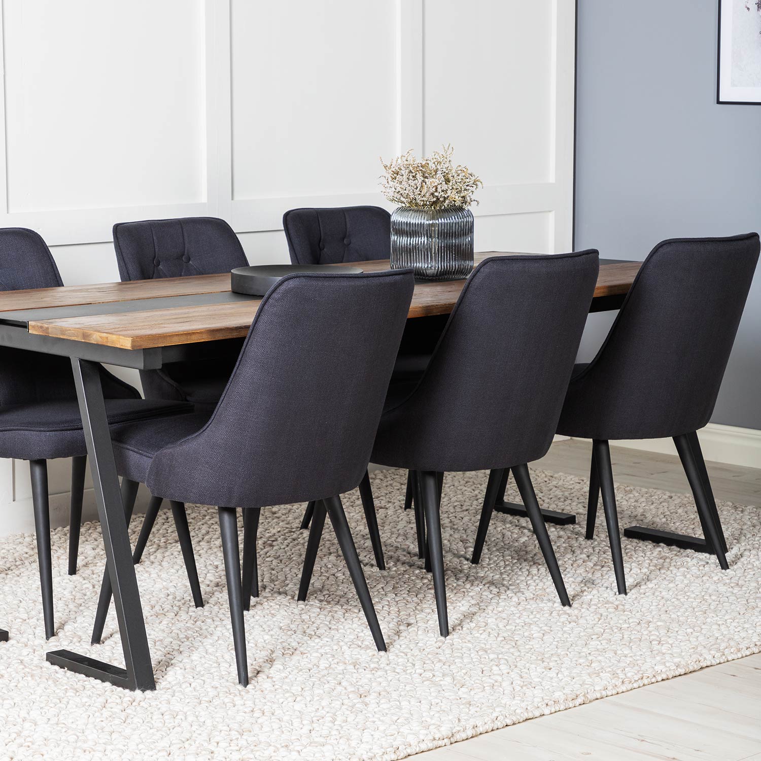 Spisegruppe Venture Home Jane med 6 Vera Stoler Polyester