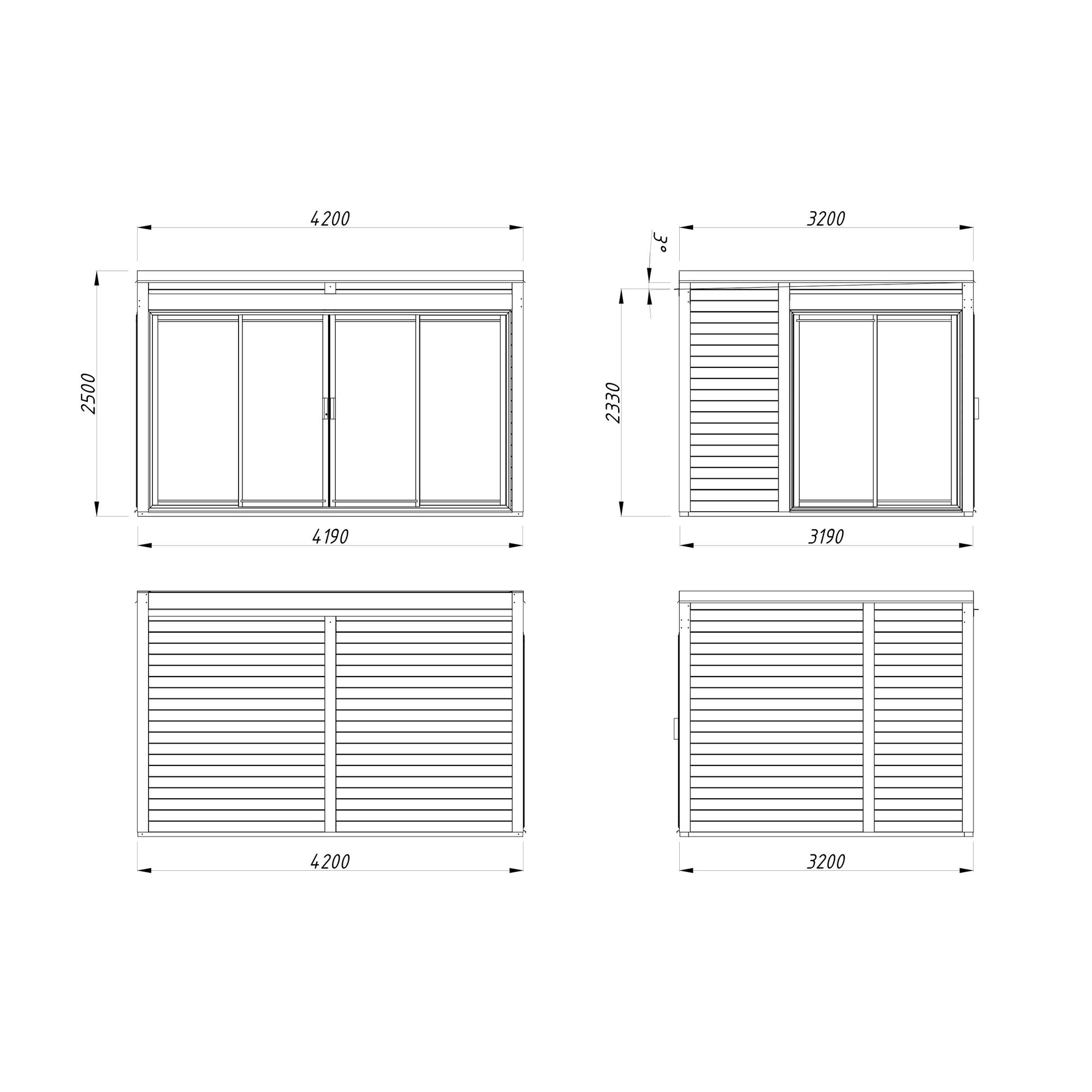 Hagestue Palmako Serena 13,4 m² Set 1 Slide Plus (inv. 12,6 m²)
