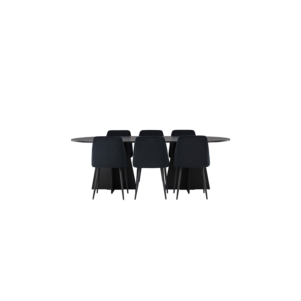 Spisegruppe Venture Home Bootcut med 6 stk Night Stoler
