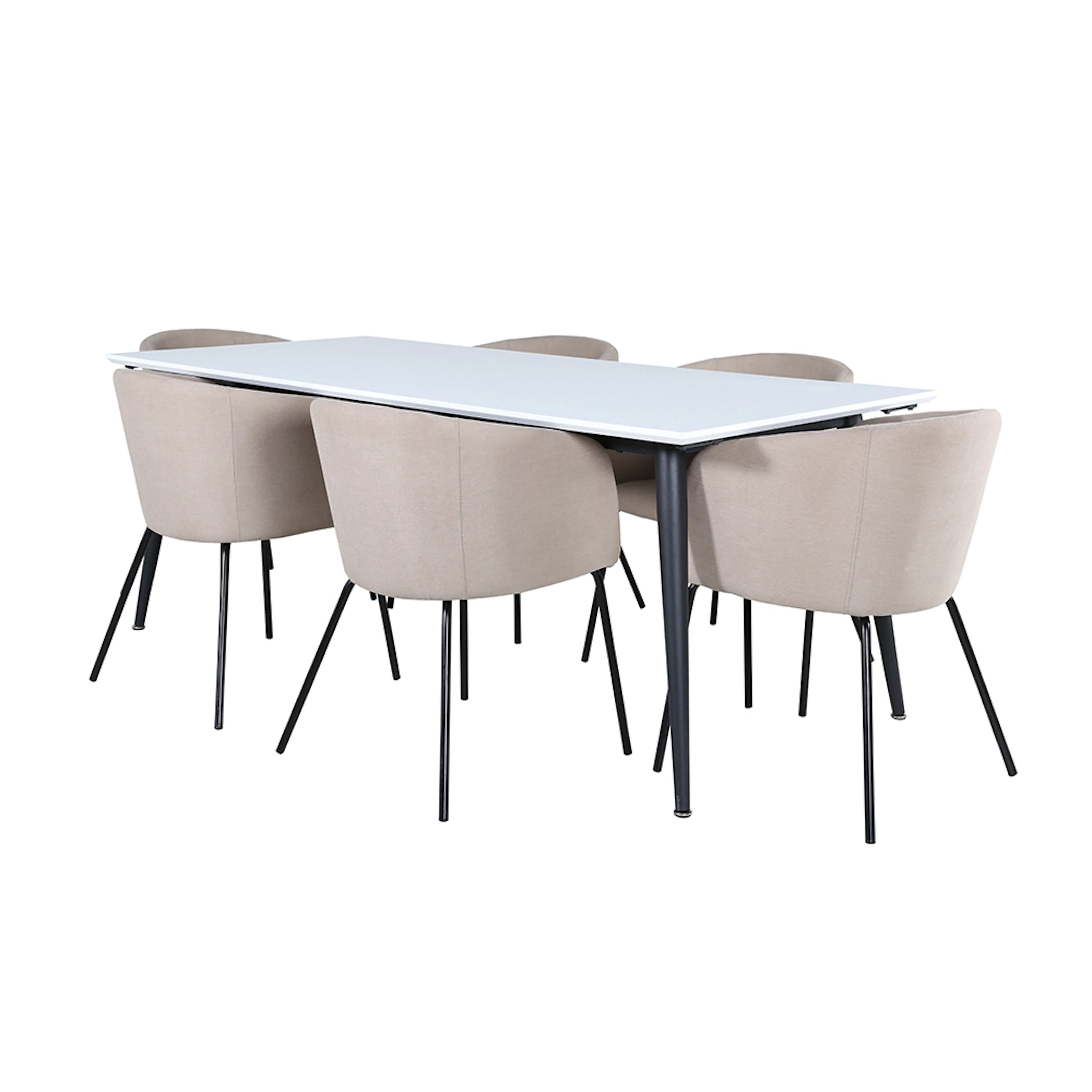Spisegruppe Venture Home Jolie med 6 Bergen Stoler Polyesterlinen