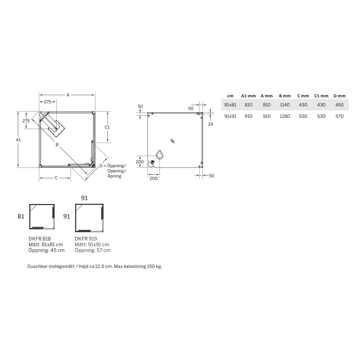 Duschkabin Macro Design Flow Rak med Infälld Blandare