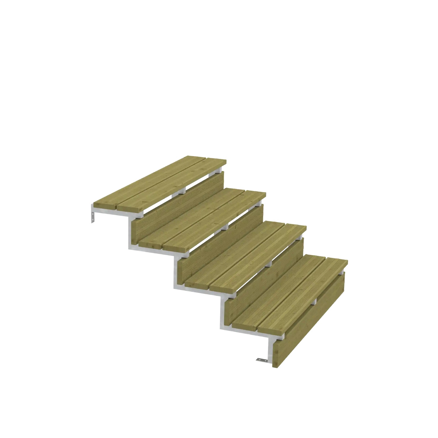 Terrassetrapp PLUS Stål/Tre Trinndybde 25 cm B120
