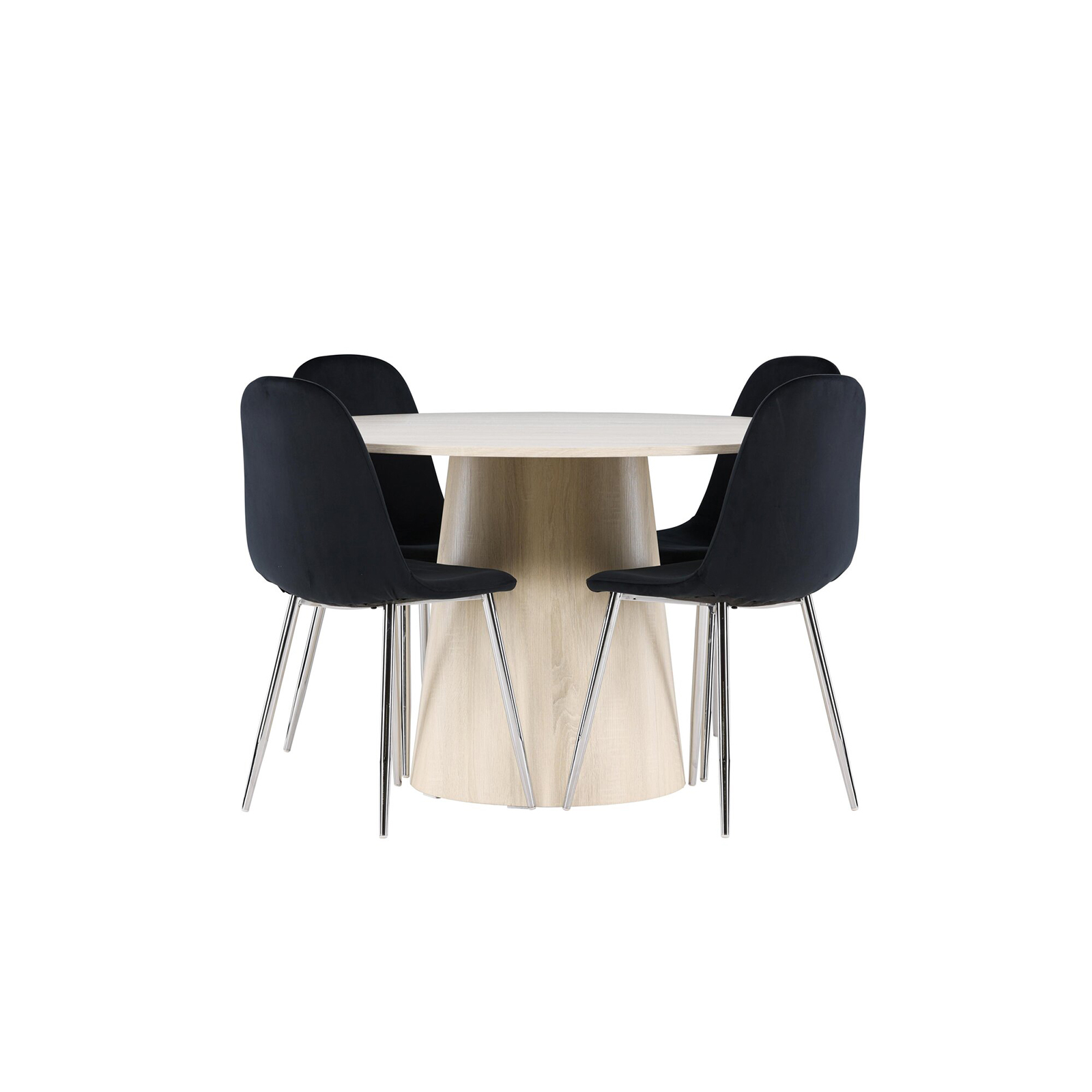 Spisegruppe Venture Home Lanzo Ø120 med 4 stk Polar Stoler Fløyel