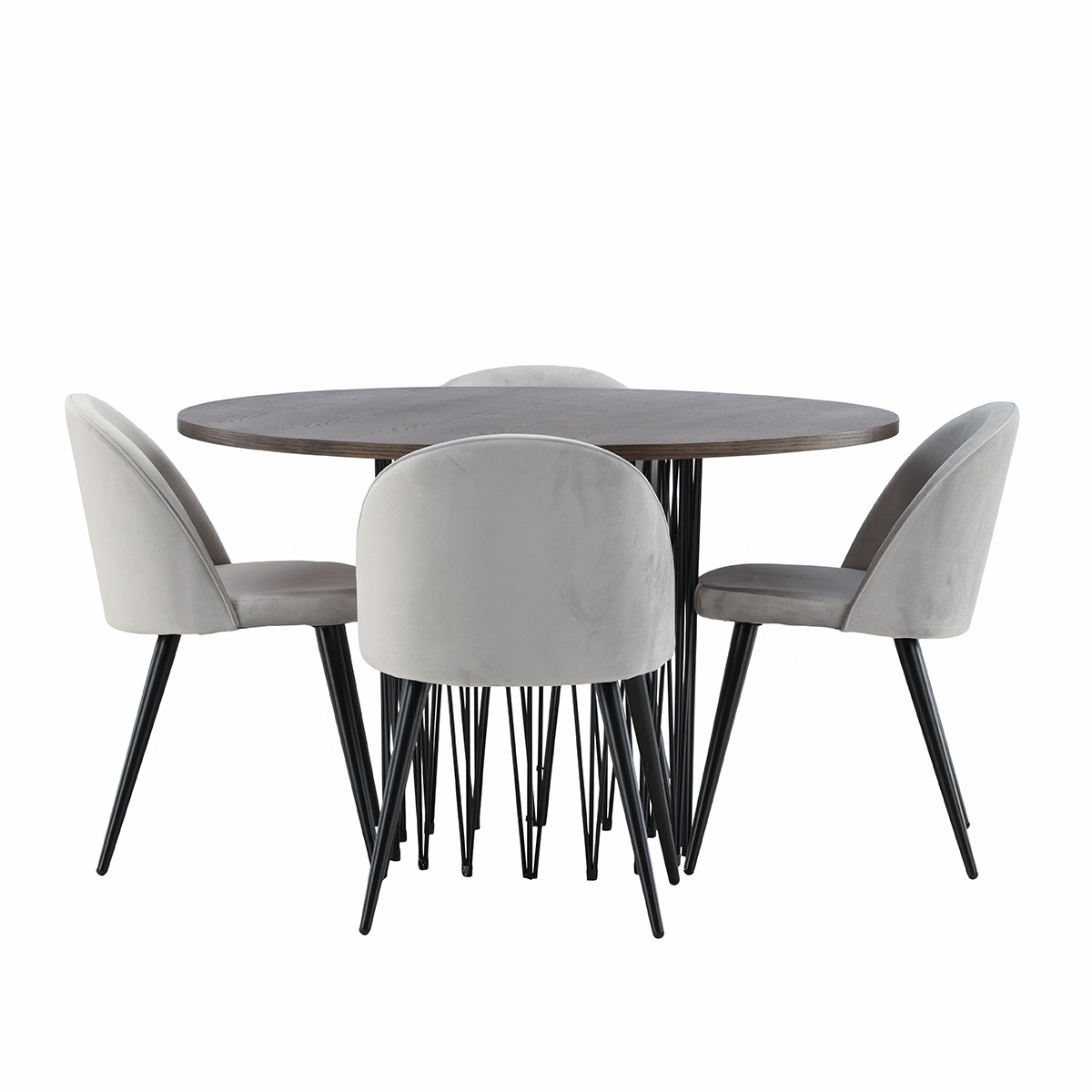 Spisegruppe furniture/fashion Stone med 4 Velvet Stoler