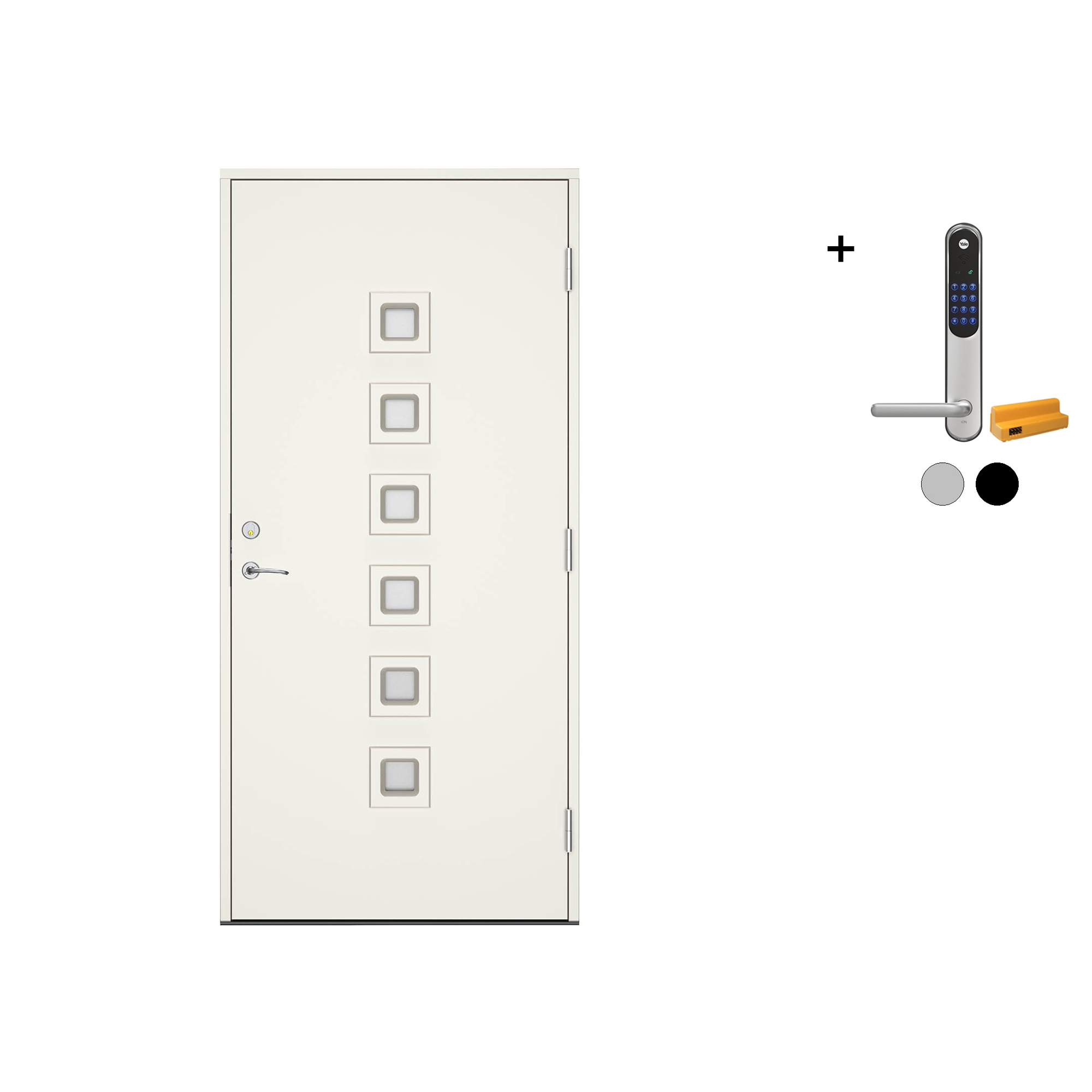 Ytterdør Swedoor Clever-Line+ Kvill med Yale Doorman Classic Home