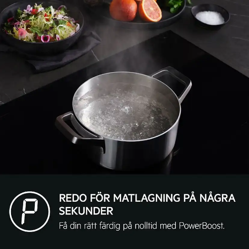 Induksjonstopp AEG TN64IA00FB 5000 Basic Sort Med Automatisk Justering Av Vifte