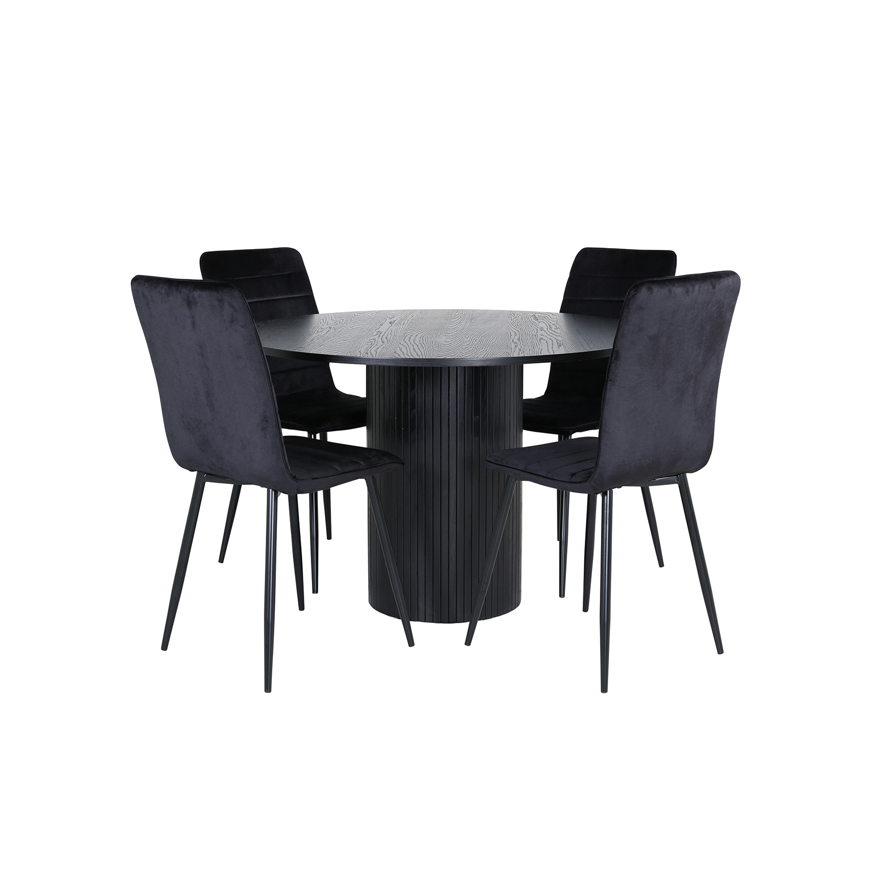 Spisegruppe Venture Home med Bianca Spisebord og 4 Walerina Spisestoler i Fløyel