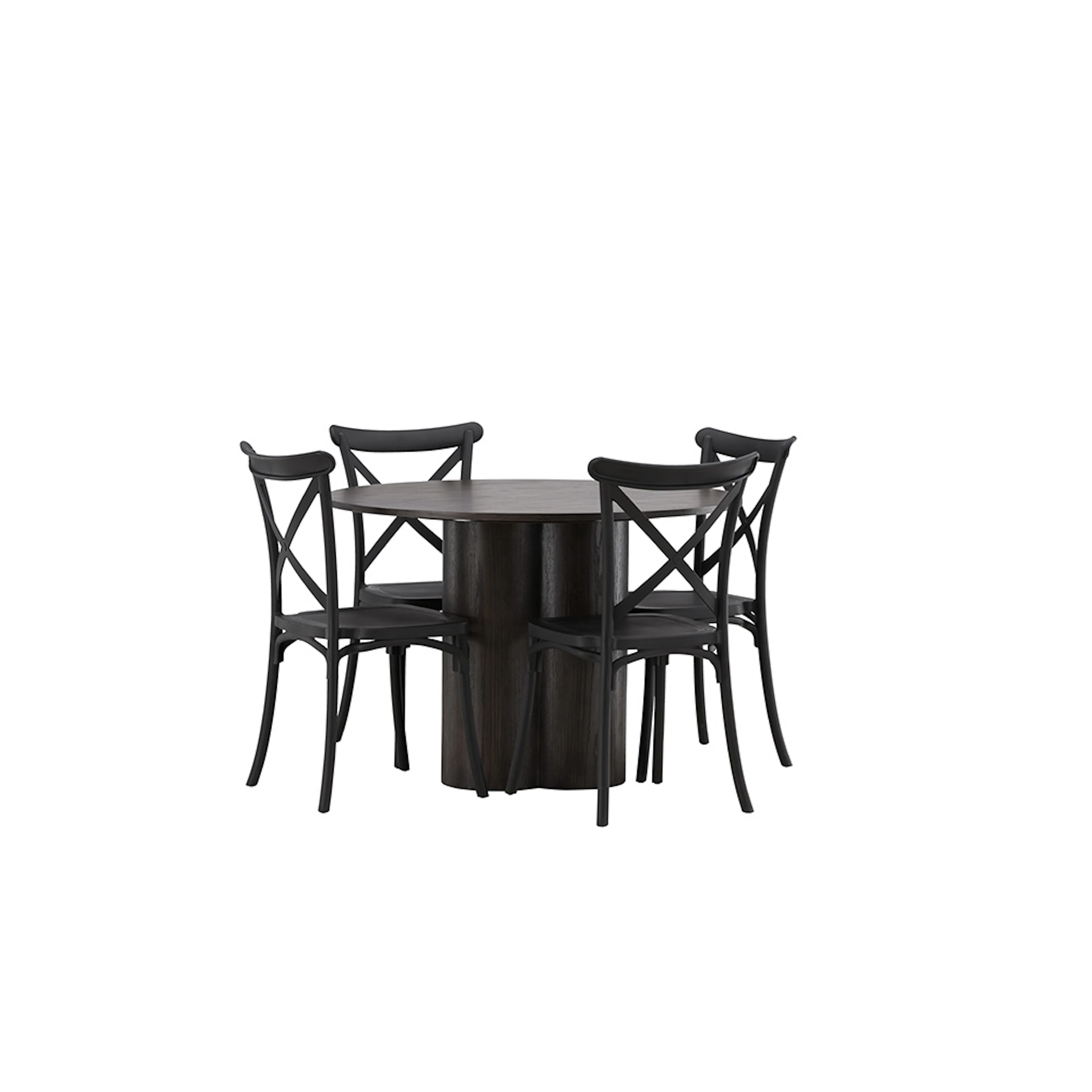 Olivia Dining Table - Mocca / Mocca Veneer +Crosett Dining C Sort/Eik
