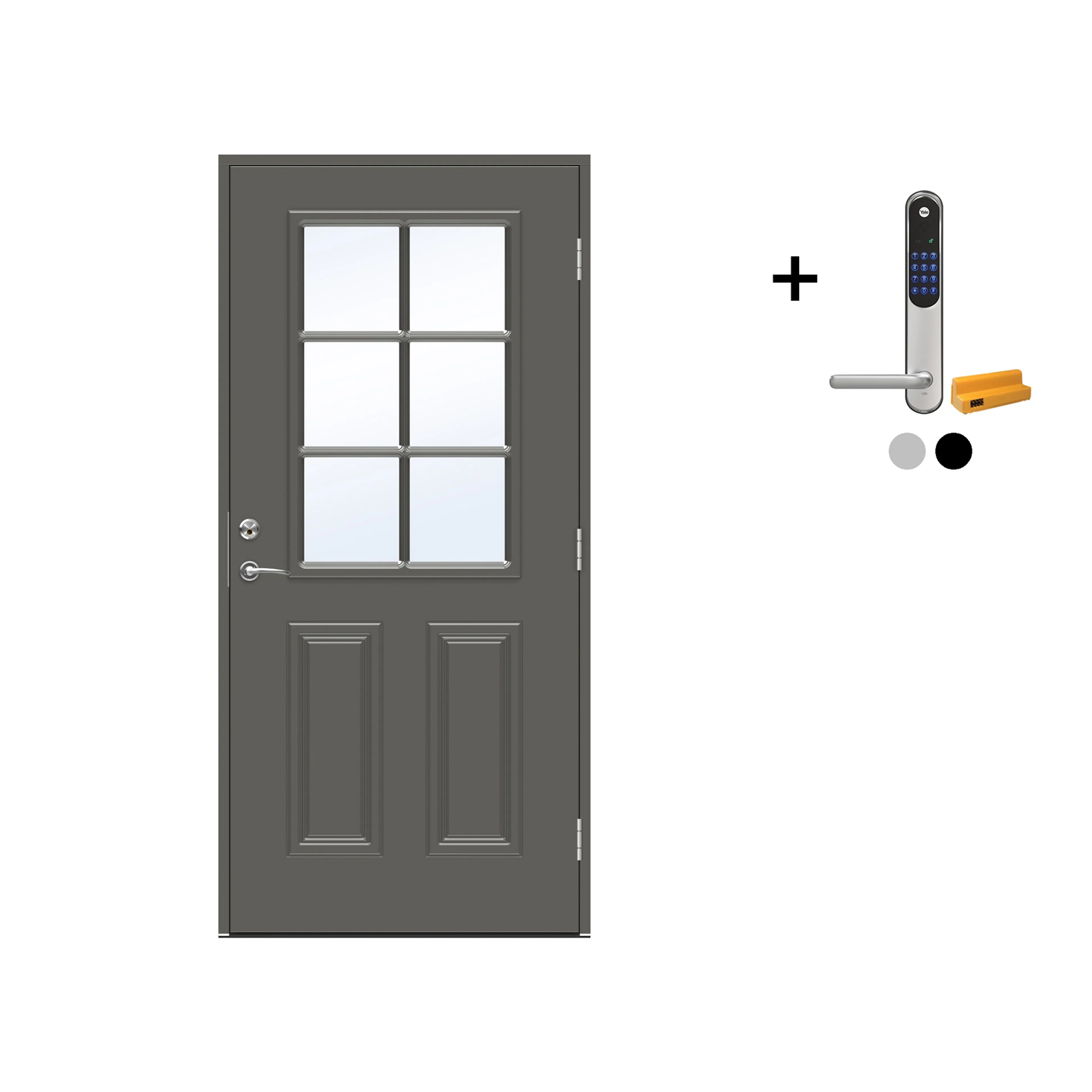 YD Advance-Line Classic Monteverdi 10x21-S-7000-N, V og Yale BxH: 100x210 cm. Venstre. NCS-S-7000-N