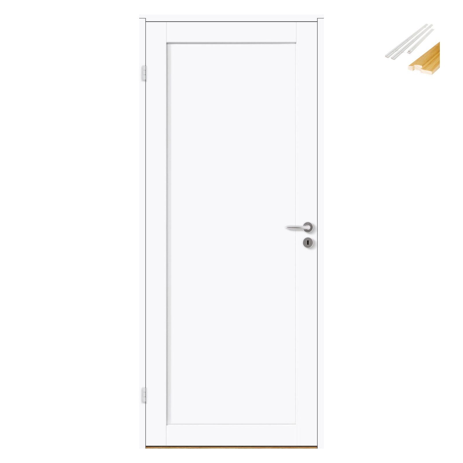 DØRBL TF BASE 1 13X20 KL HV med Karmsett BxH: 133x200 (dørbladmål: 62,5+62,5x194), NCS S-0500-N, Klassisk Hvit