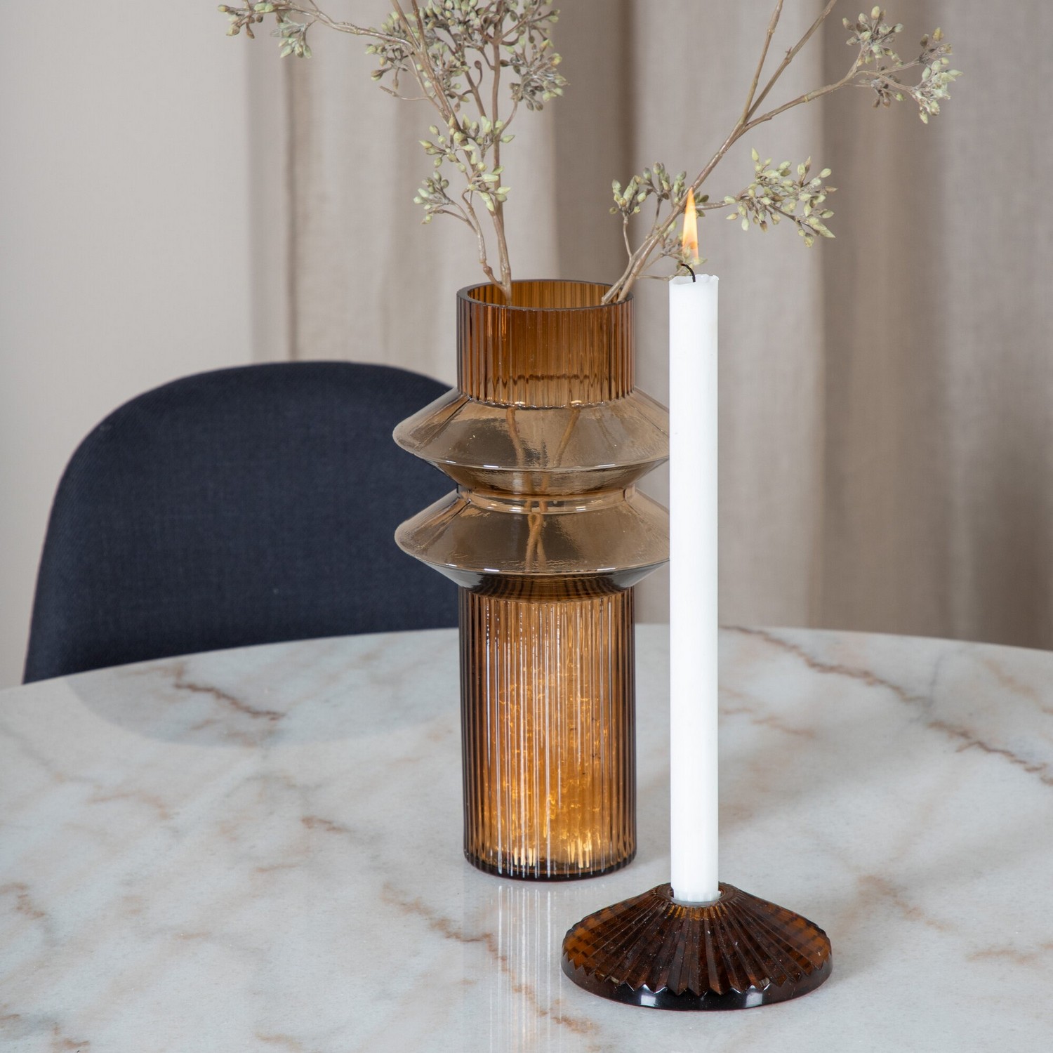 Spisegruppe Venture Home Estelle med 4 Pobbie Stoler Polyester