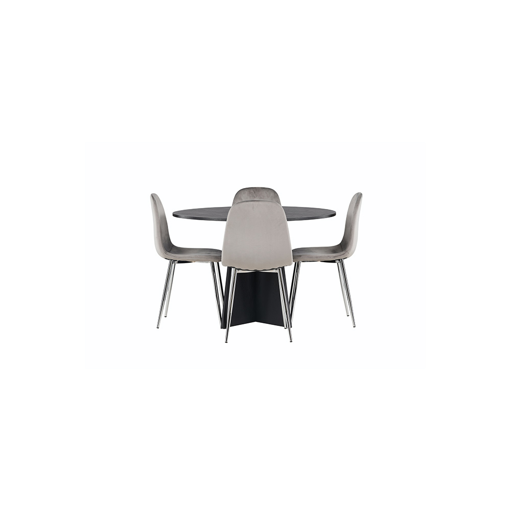 Spisegruppe Venture Home Bootcut Ø110 cm med 4 stk Eva Stoler