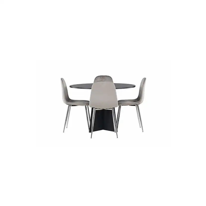Spisegruppe Venture Home Bootcut Ø110 cm med 4 stk Eva Stoler