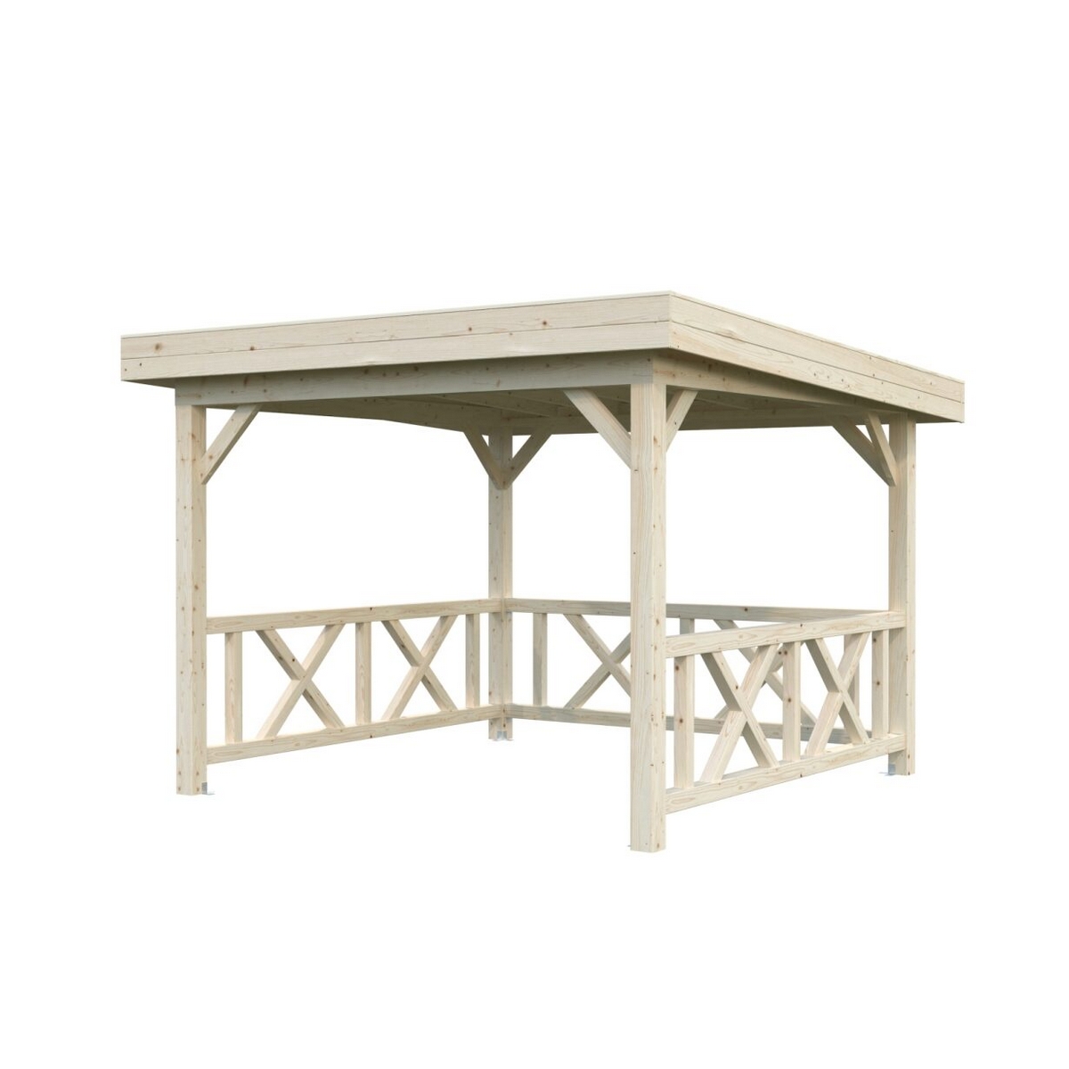 Lenna paviljong 8,3 m2 Set 301 Ubehandlet Tre