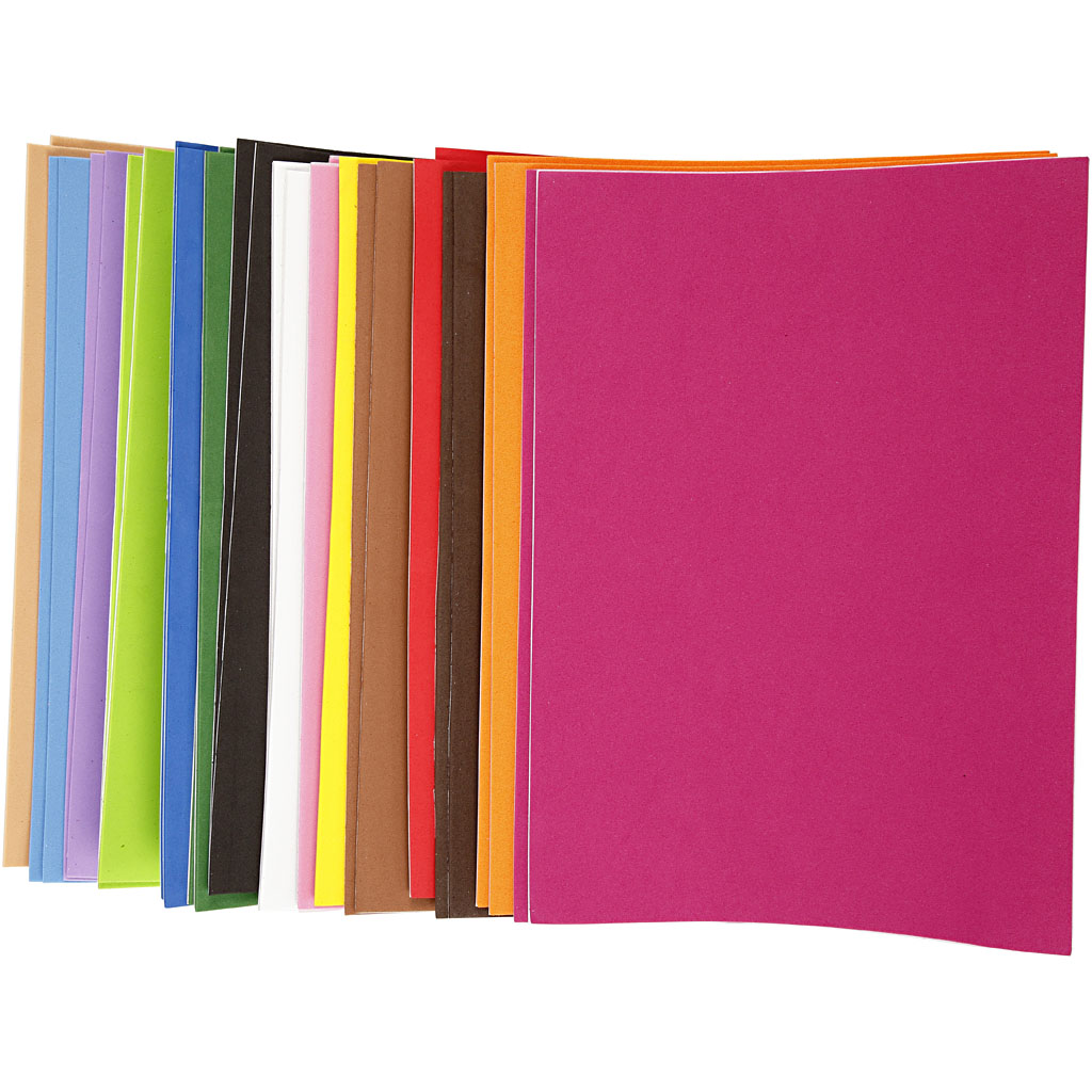 Dekorgummi Creativ Company A4 210x297 mm 30 Ass Ark/1 Pk Selvklebende