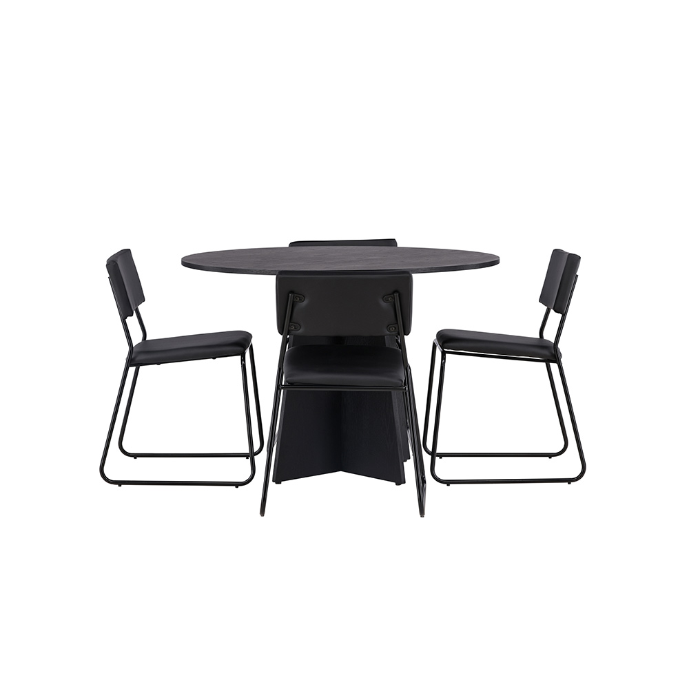 Spisegruppe Venture Home Bootcut Ø110 cm med 4 Kenth Stoler