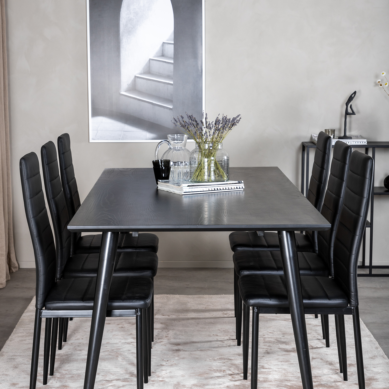 Spisegruppe Venture Home Dipp med 6 Slim Stoler