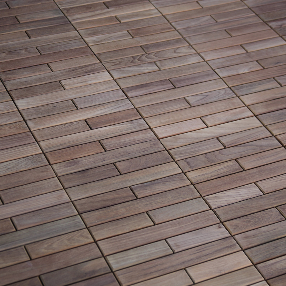 Trall Teak Deltaplattan Strand Stainless 30x30 Typ K Höger