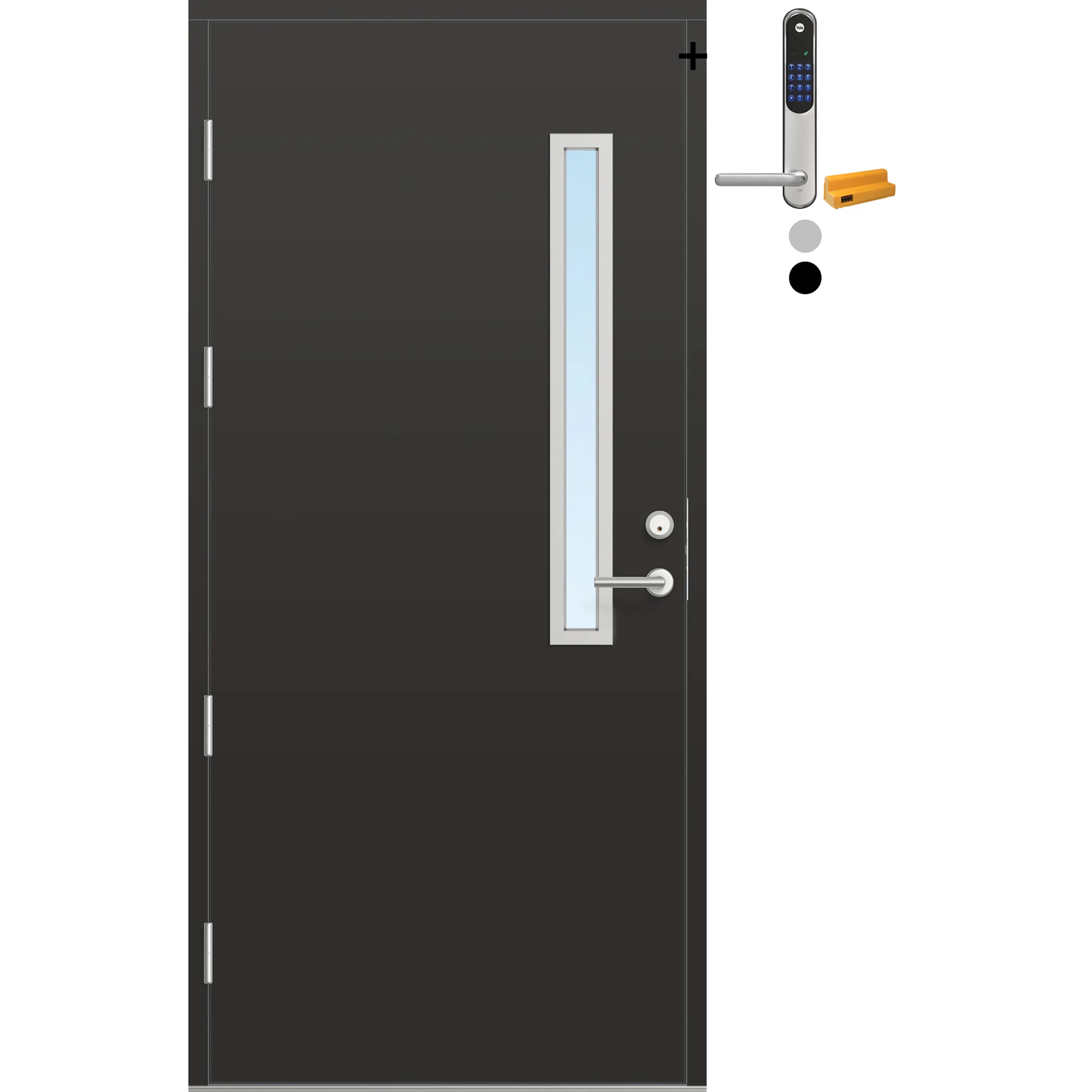 Ytterdør Bygg1 Fjell 12 Klarglass med Yale Entrus BxH: 80x200 cm ...