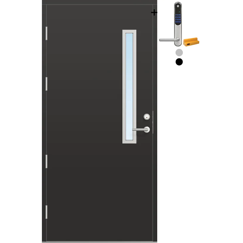 Ytterdør Bygg1 Fjell 12 Klarglass med Yale Entrus BxH: 80x200 cm ...