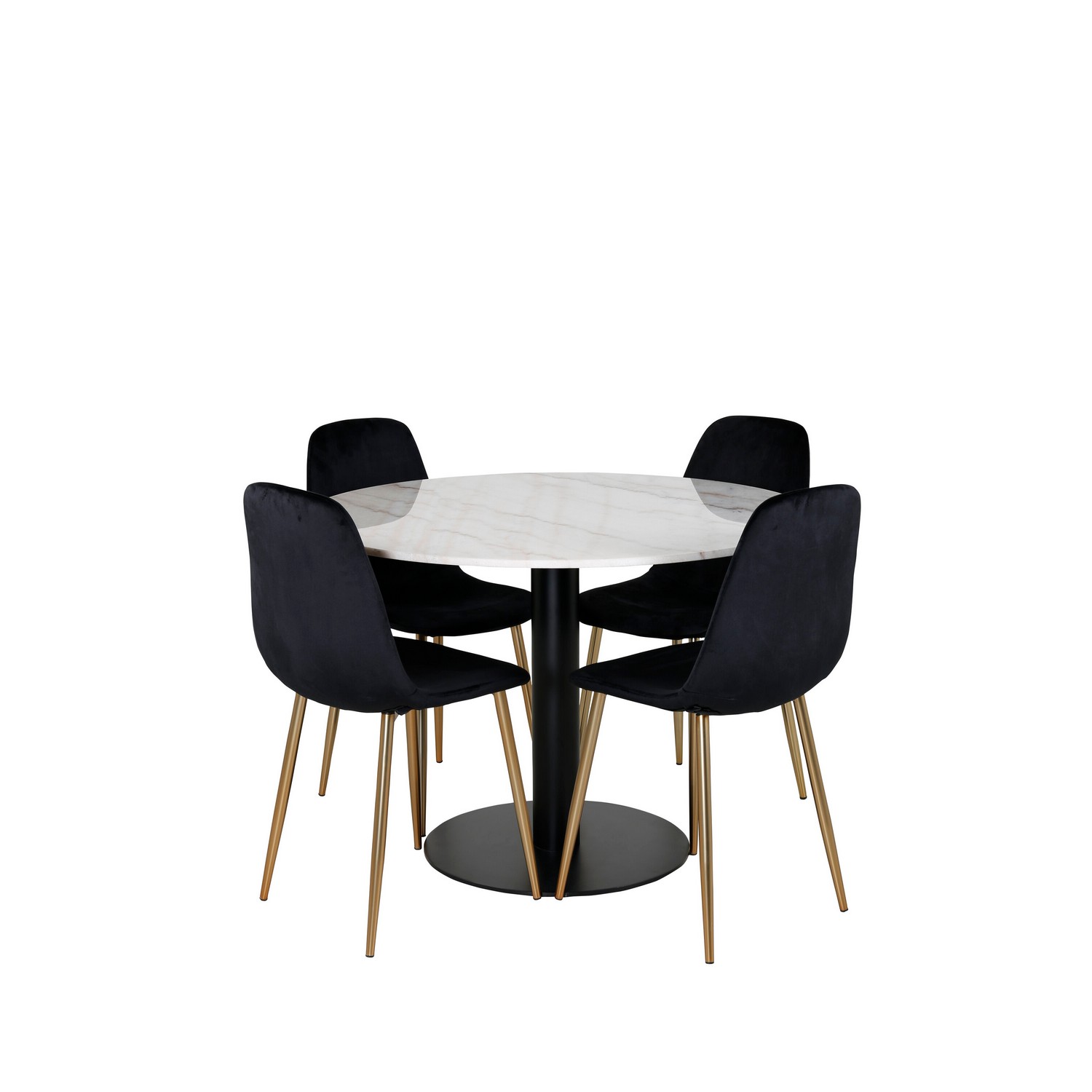 Spisegruppe Venture Home Estelle HHvitmed 4 Pobbie Stoler