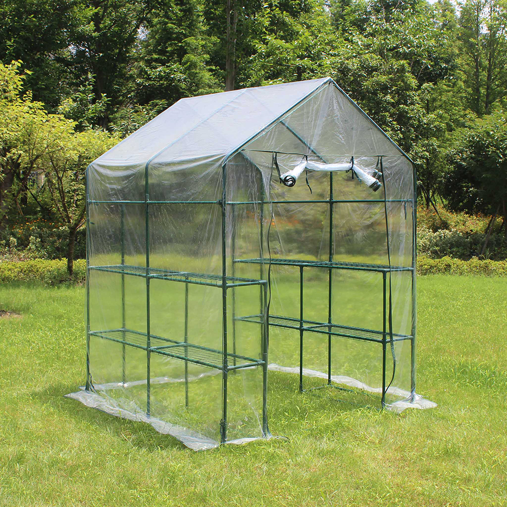 Plastdrivhus Metalcraft 8 hyller Transparent