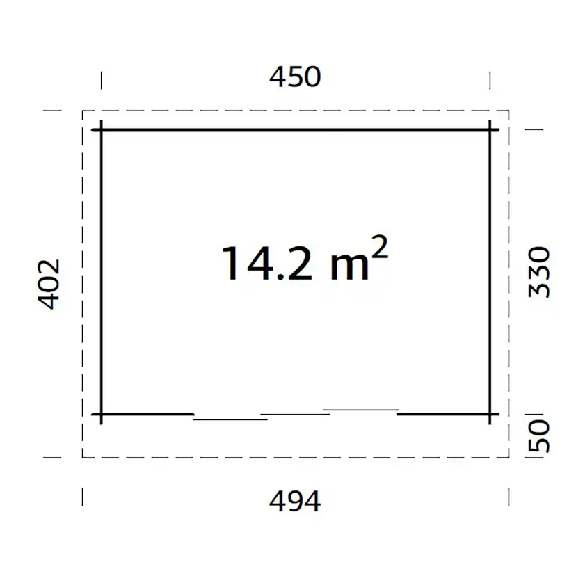Lea 14,2 m2 Slide Plus WTDIP Impregnert Transparent med Slide Pro 2-lags glass