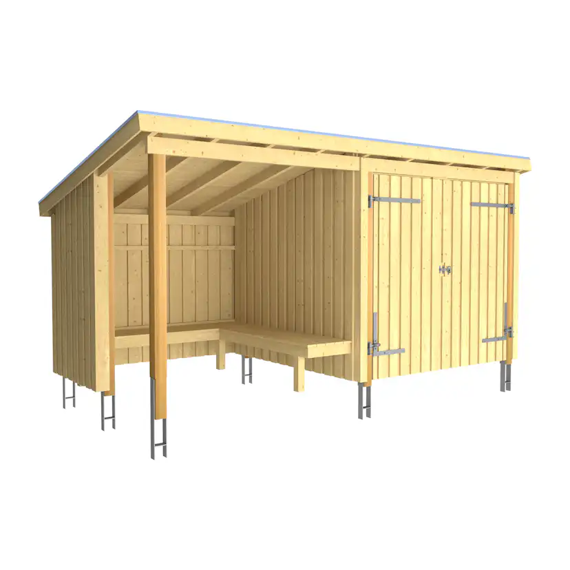 Bålhytte PLUS Nordic 9,5 m2 med Dobbeldør