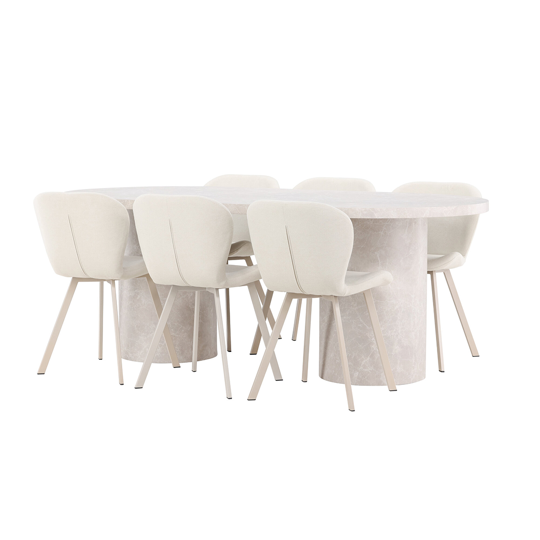 Spisegruppe Venture Home Narvik med 6st Lilja Spisestoler