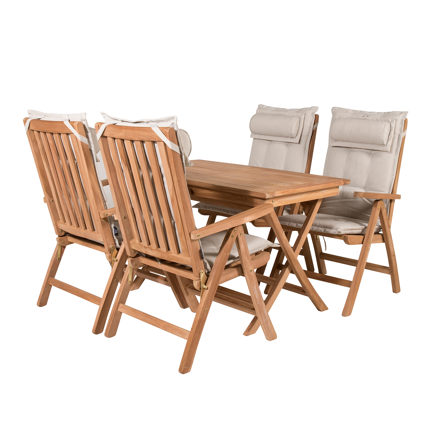 Spisegruppe Venture Home Kenya 120x70 Teak med 4 Kenya PositionsLenestoler