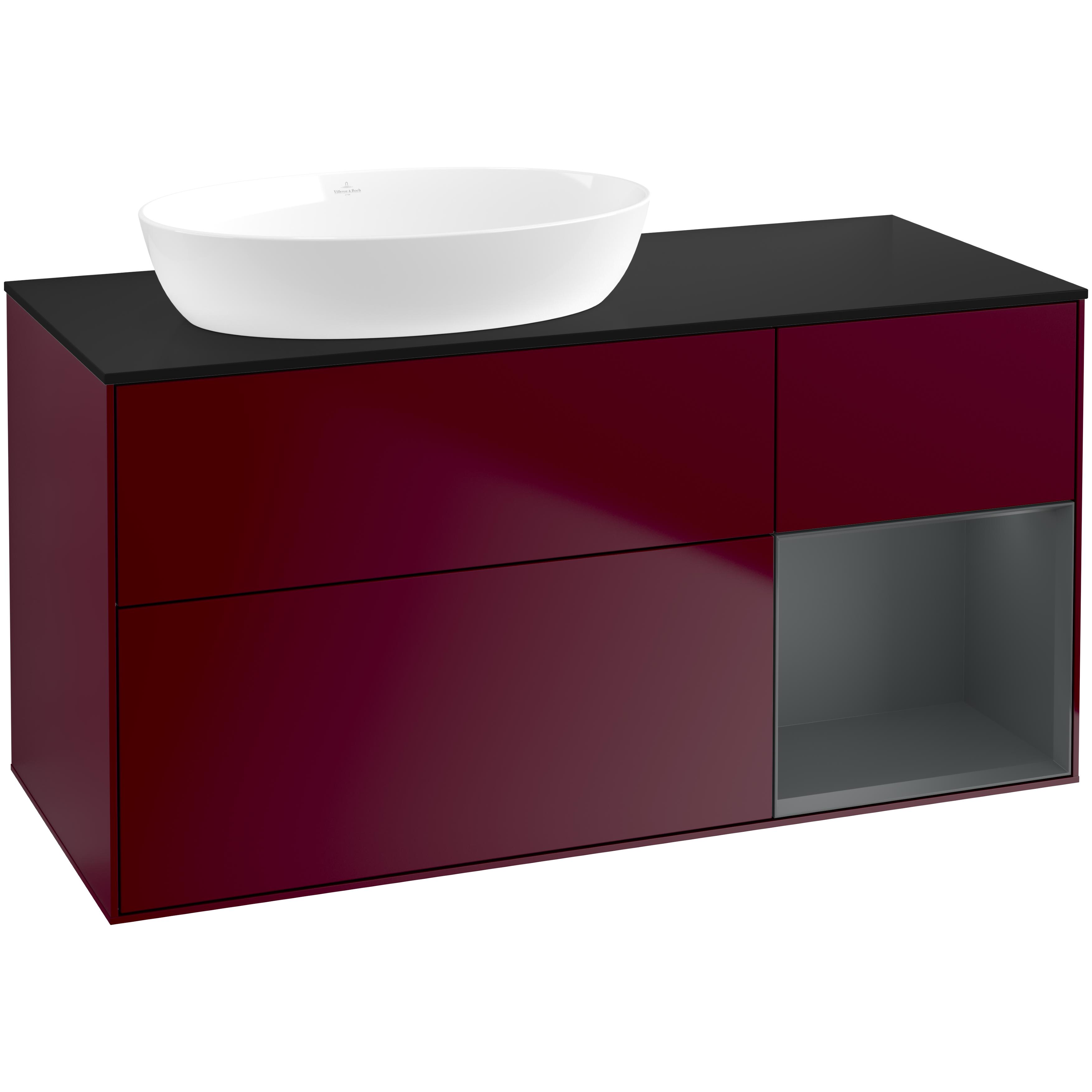 Tvättställsskåp Villeroy & Boch Finion med 3 Lådor Hylla och Bänkskiva för Ocentrerat Tvättställ från Artis & Collaro