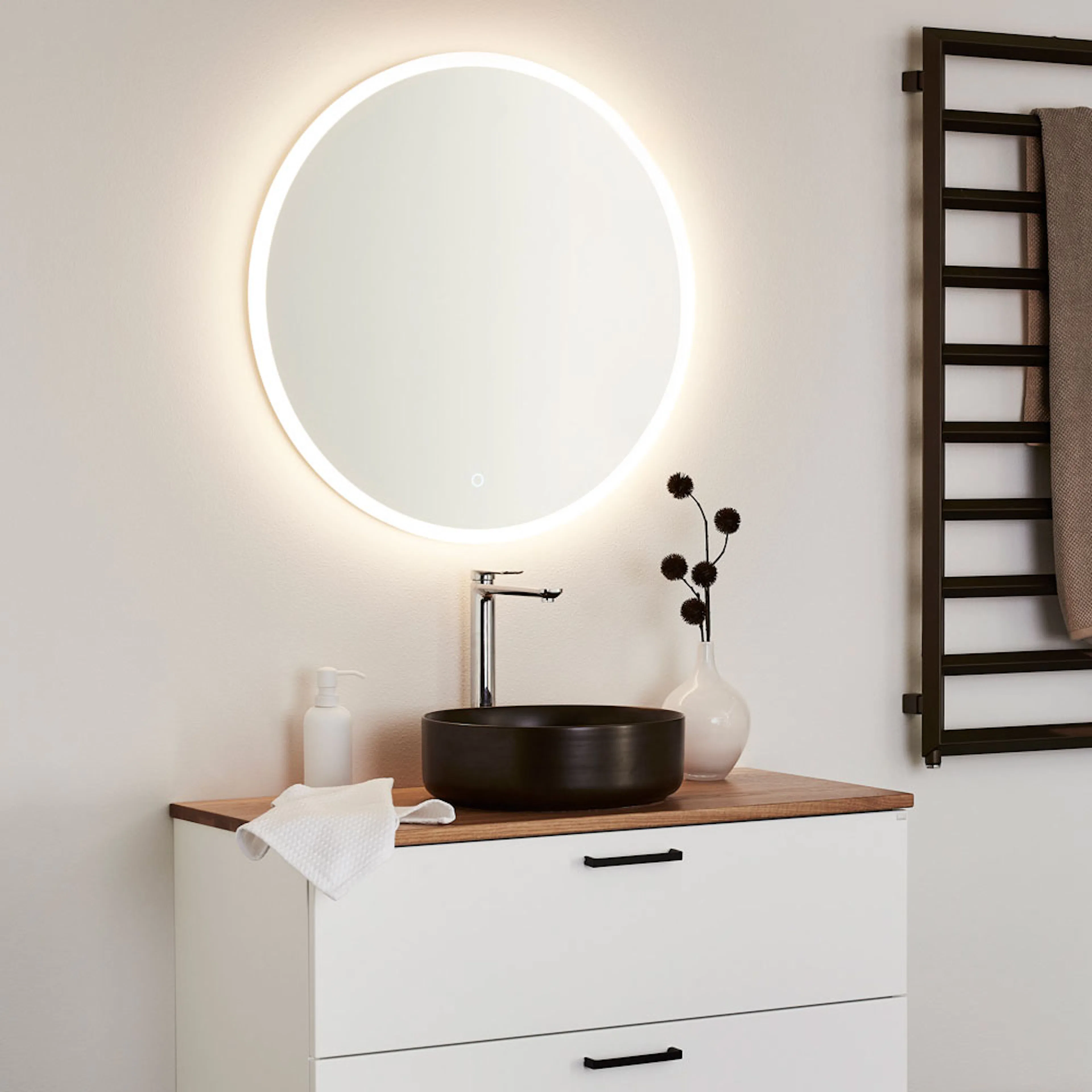 Speil Hafa Store Rund LED 700