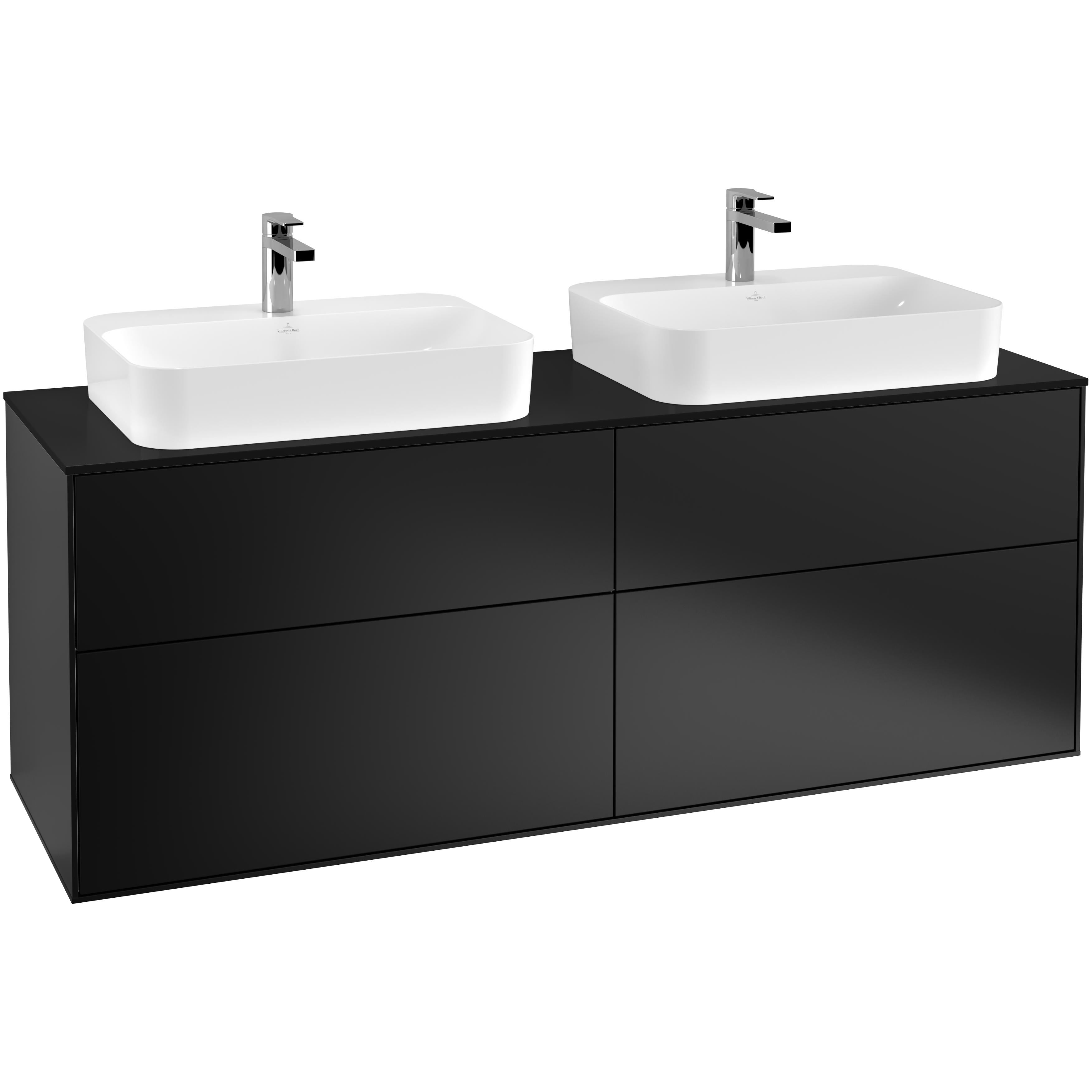 Tvättställsskåp Villeroy & Boch Finion med 4 Lådor och Bänkskiva för Två Ytmonterade Tvättställ