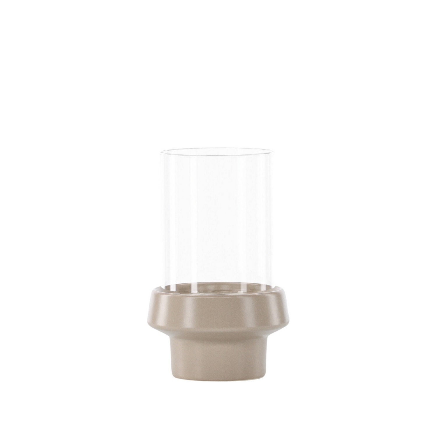 Davida Lantern - Beige/Clear Glass - 13*H20cm Beige, Diamater: 130 mm