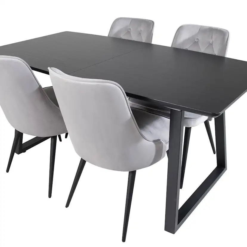 Spisegruppe Venture Home Ina med 4 Vera Stoler Fløyel