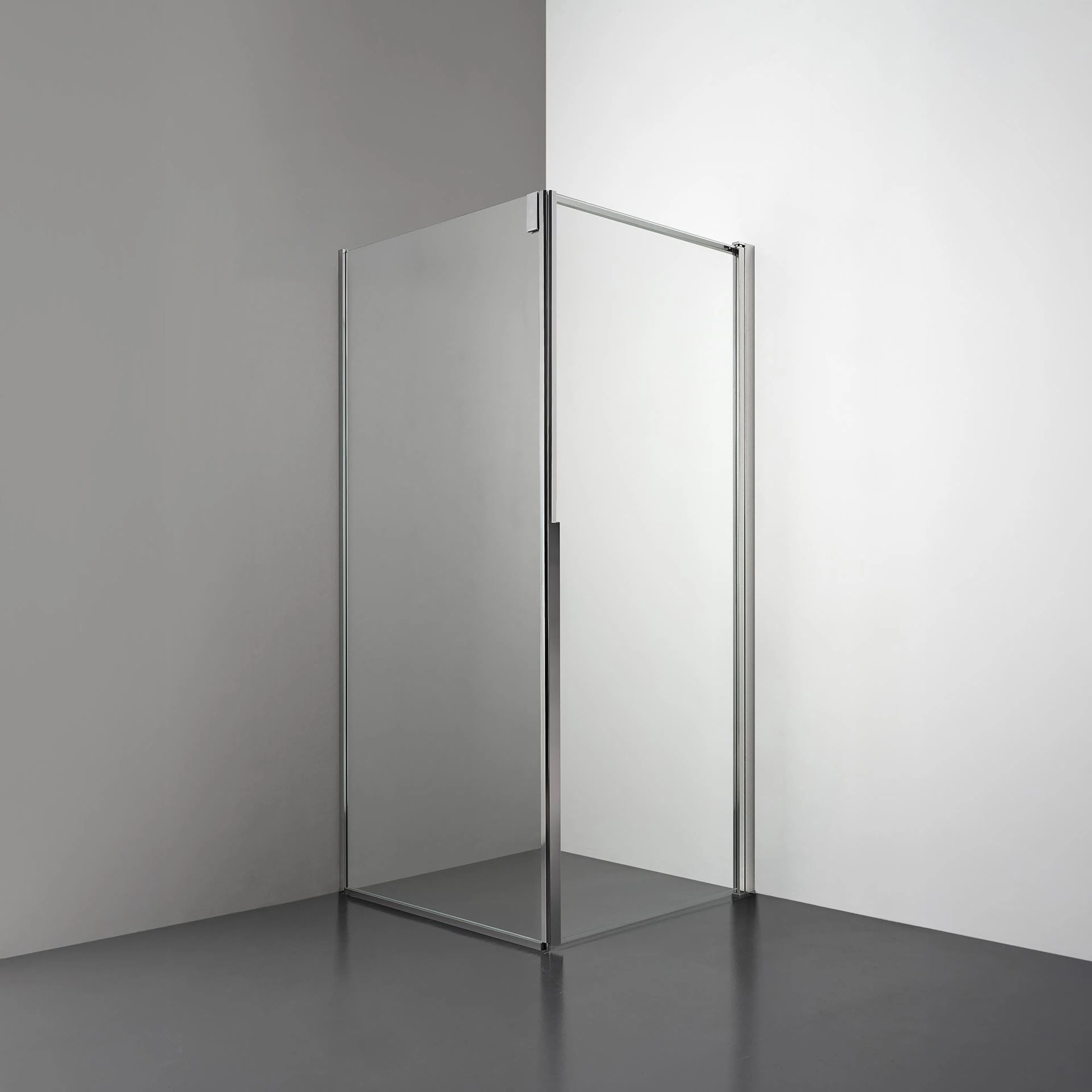 Duschhörn Rooh R3 Dörr+Vägg D800xW900, Klarglas, Polerad Aluminium, Höger