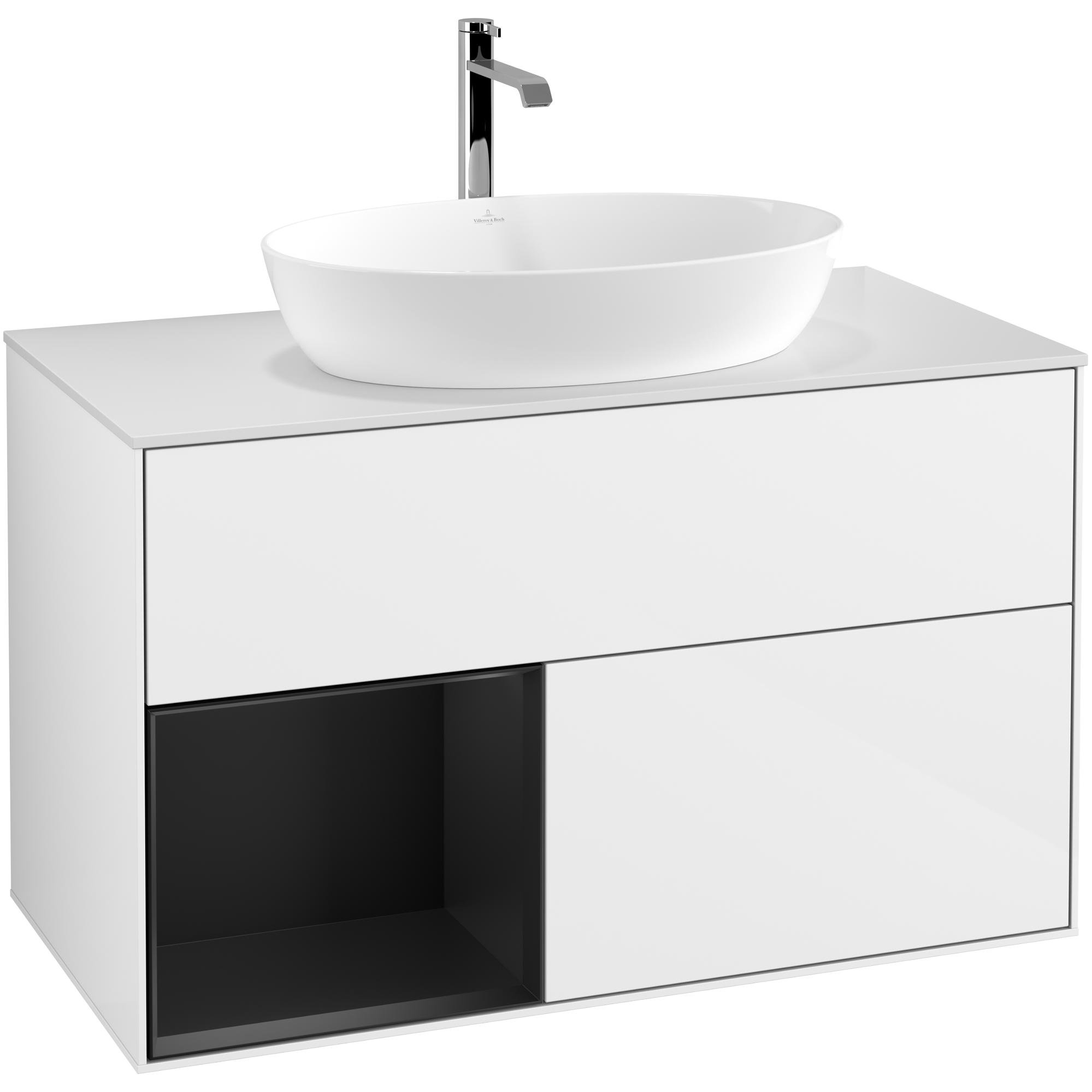 Tvättställsskåp Villeroy & Boch Finion med 2 Lådor Hylla och Bänkskiva för Fristående Tvättställ från Artis & Collaro | badrum - badrumsmobler - tvattstallsskap-och-kommod | KakelKungen