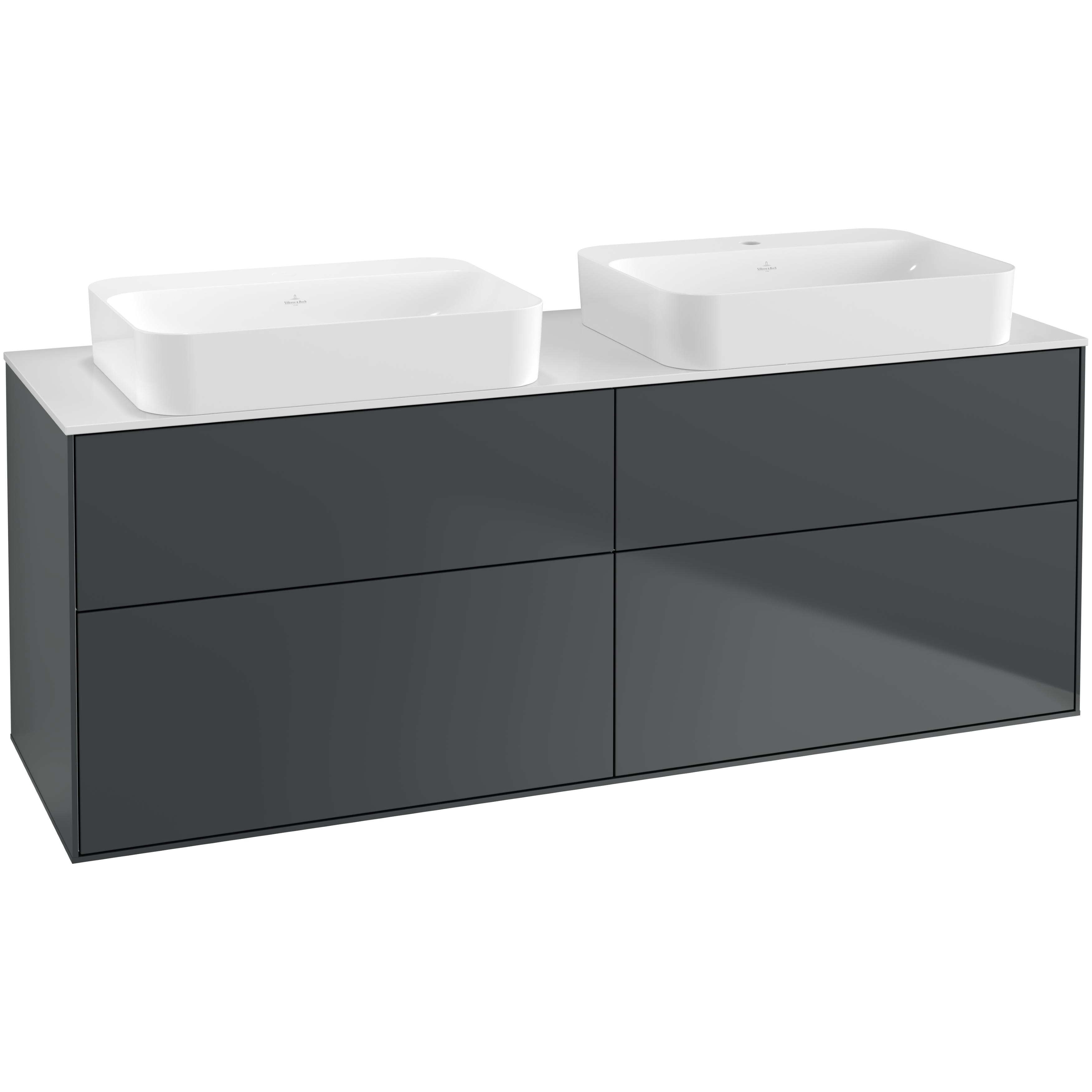 Tvättställsskåp Villeroy & Boch Finion med 4 Lådor och Bänkskiva för Två Fristående Tvättställ