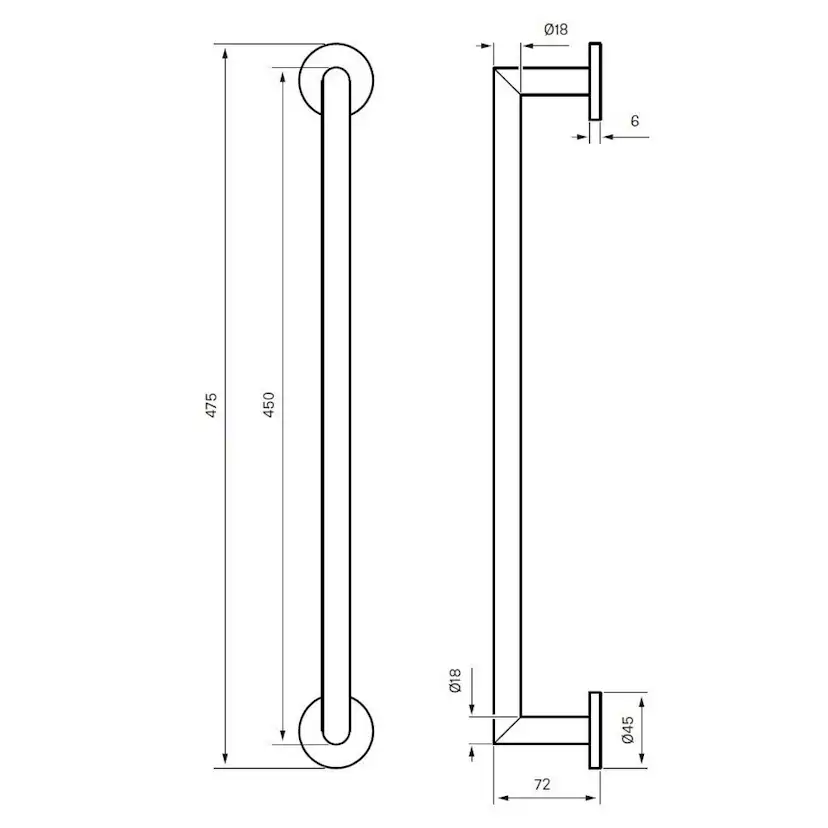 Håndklestang Tapwell TA211 450 mm