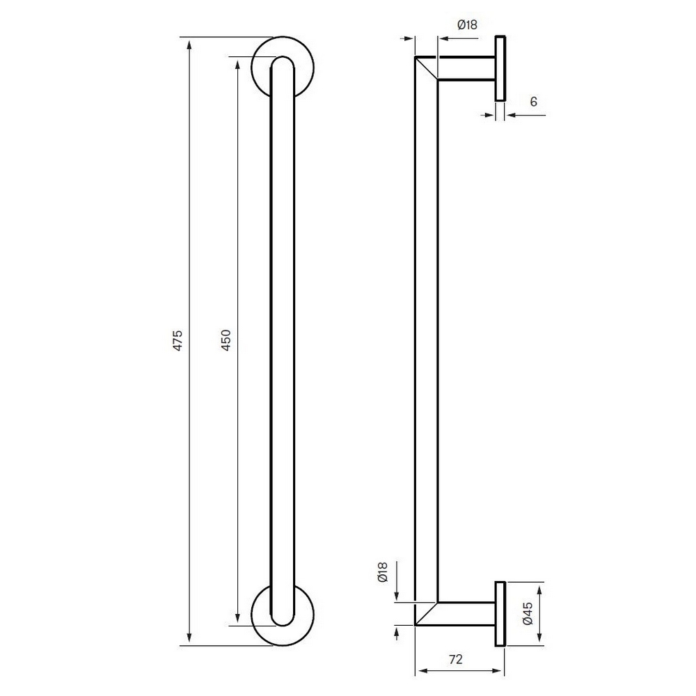 Håndklestang Tapwell TA211 450 mm