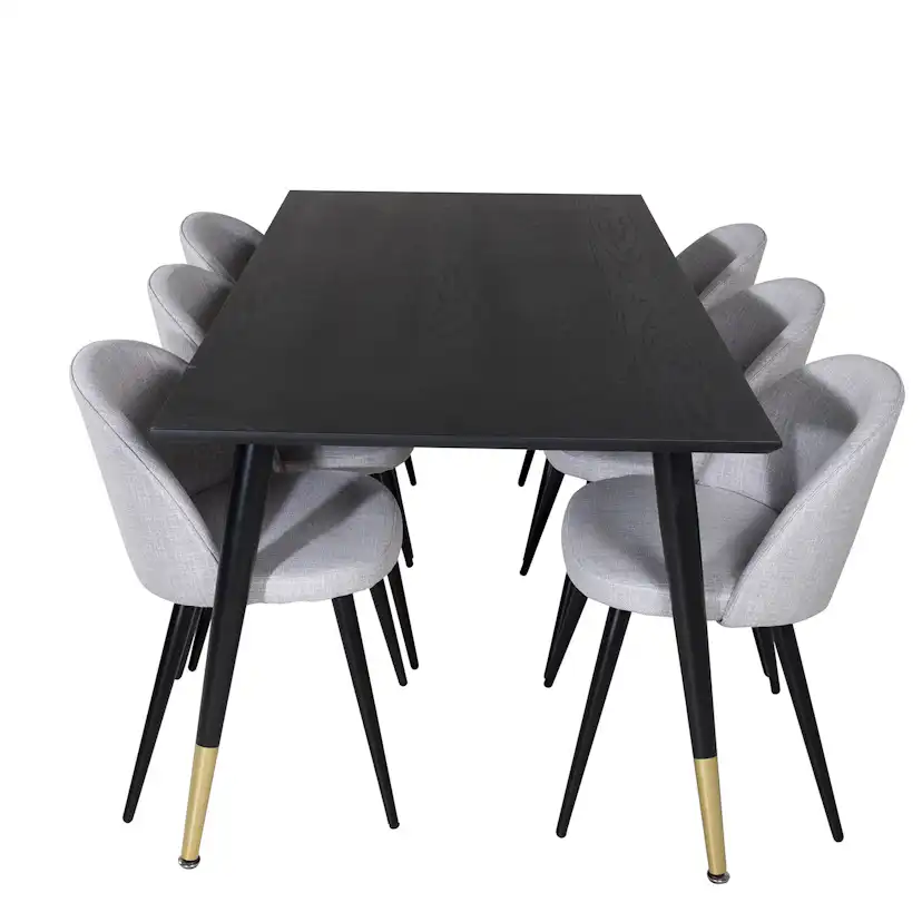 Spisegruppe Venture Home Dipp med 6 Velvet Stoler