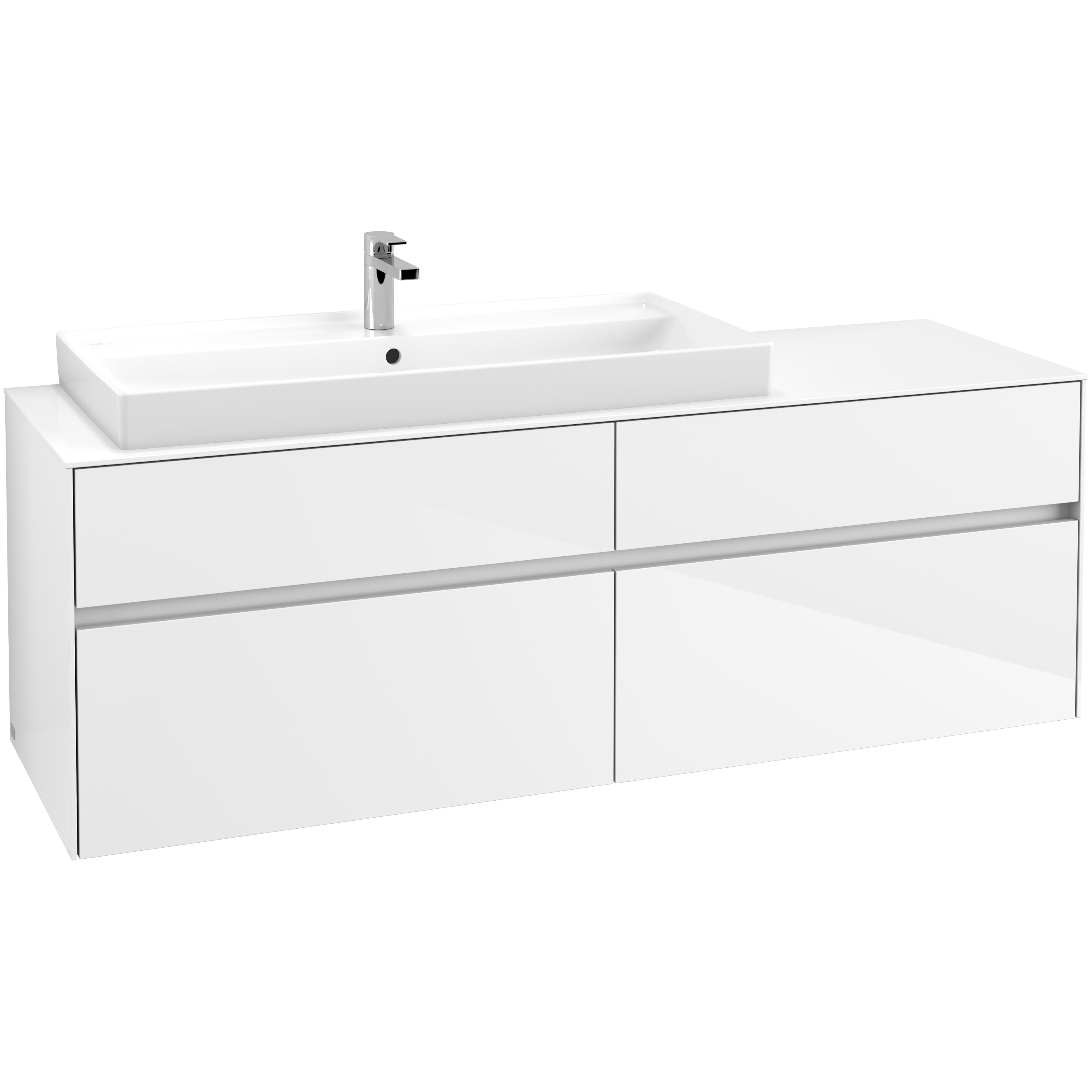 Tvättställsskåp Villeroy & Boch Collaro 160 cm med 4 Lådor för Ovanpåliggande Skåpstvättställ | badrum - badrumsmobler - tvattstallsskap-och-kommod | KakelKungen
